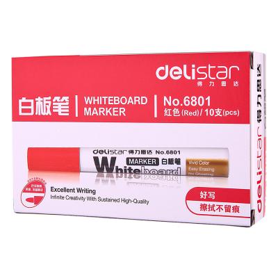 得力(deli) 6801(红)思达白板笔 10支/盒 